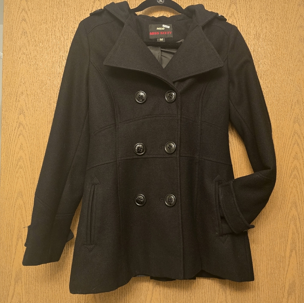 Miss Sixty Women's Black Peacoat